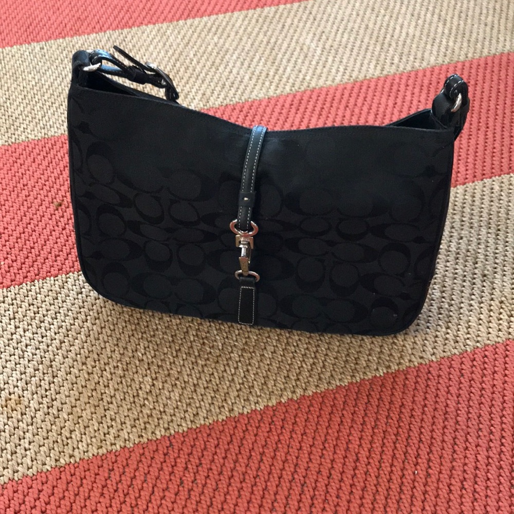 Black Coach Monogram Shoulder bag